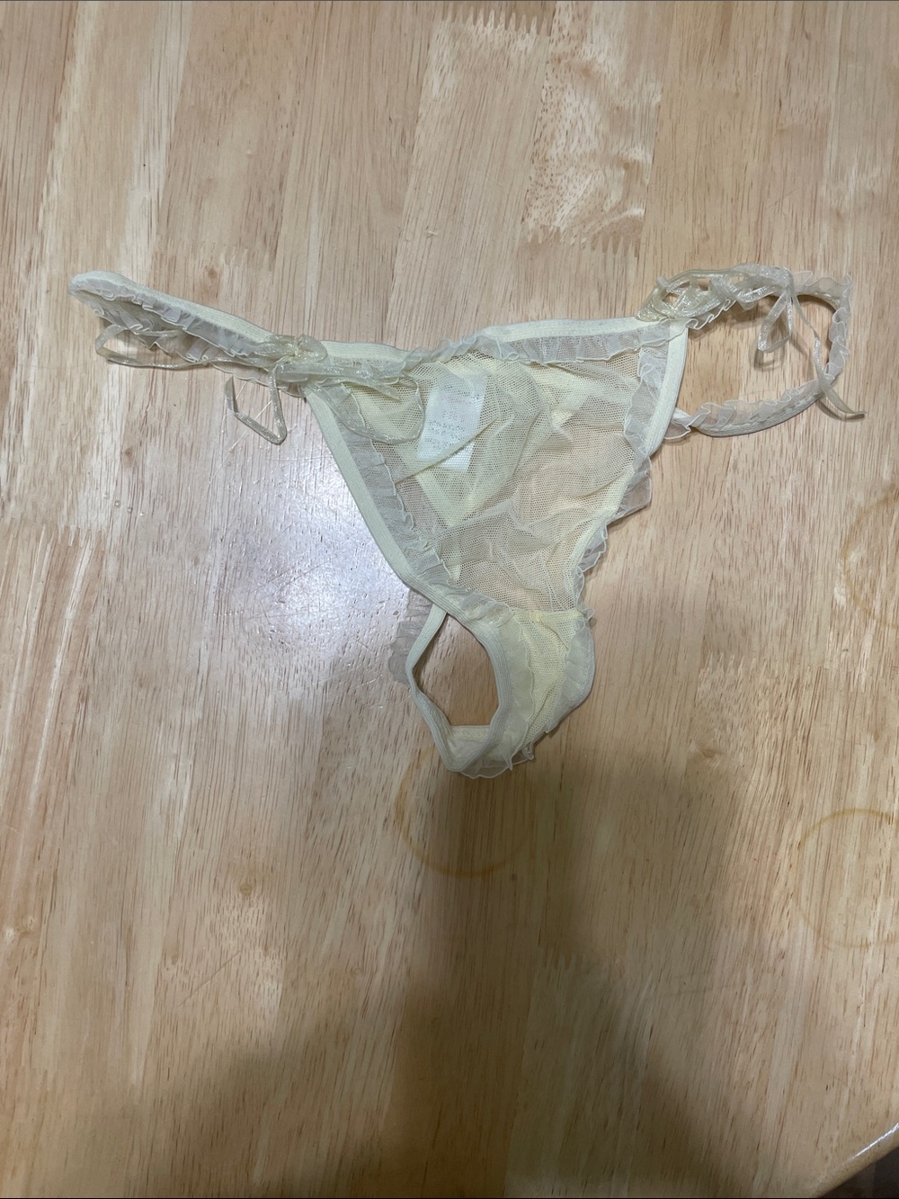 Sheer Thong Panty soft yellow